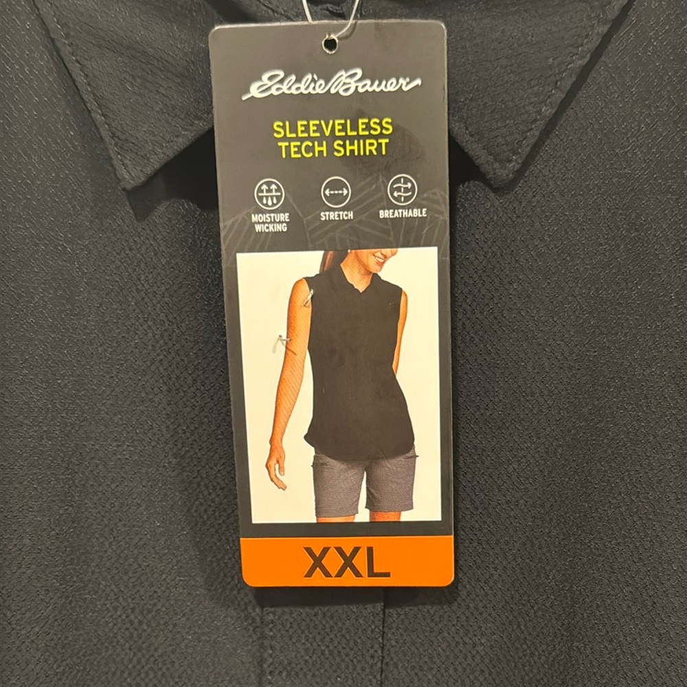 Eddie Bauer Black Sleeveless Button Down Shirt - Picture 3 of 7